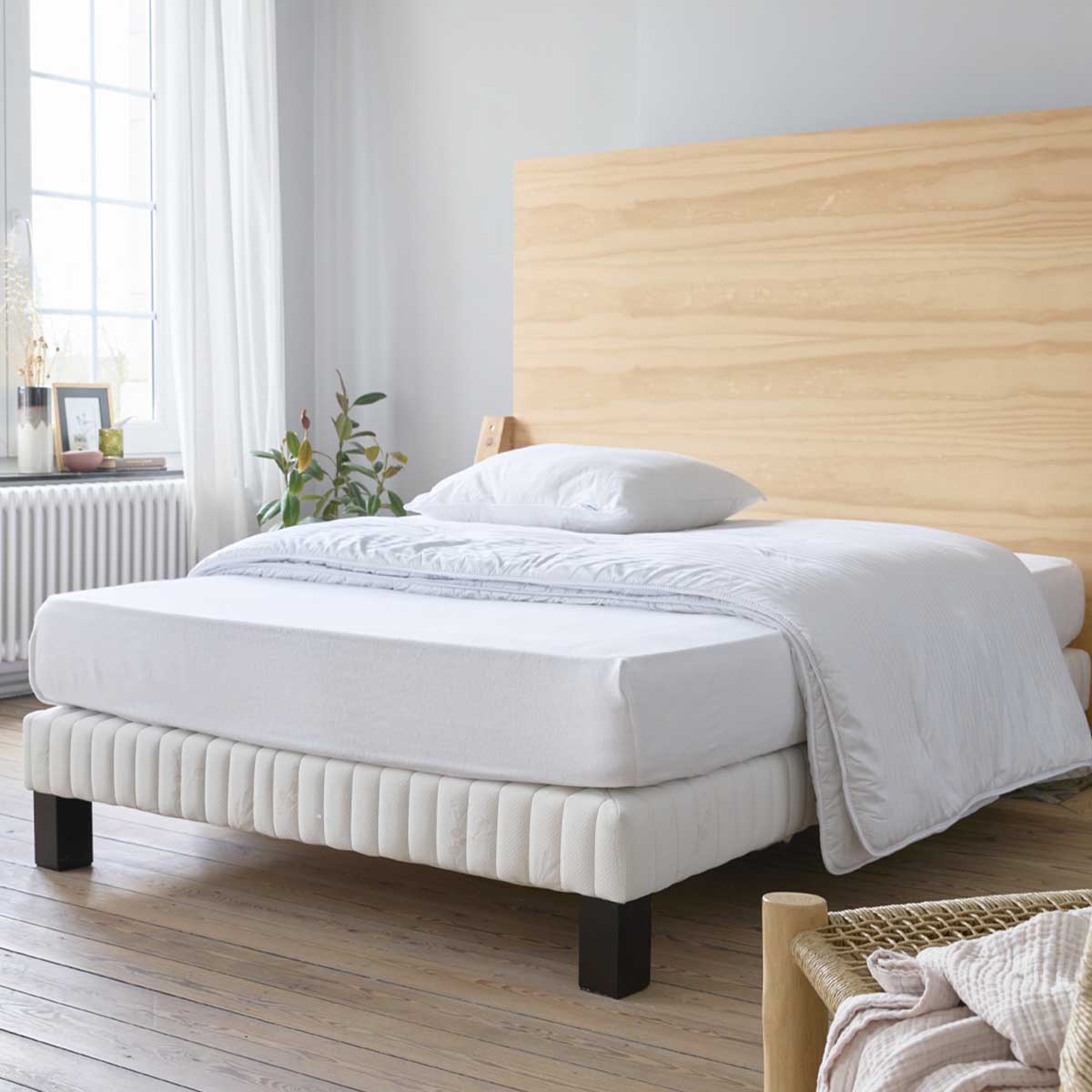 Protège-matelas en coton enduit 240gr/m², bonnet de 30cm, QUIÉTUDE, ESSIX
