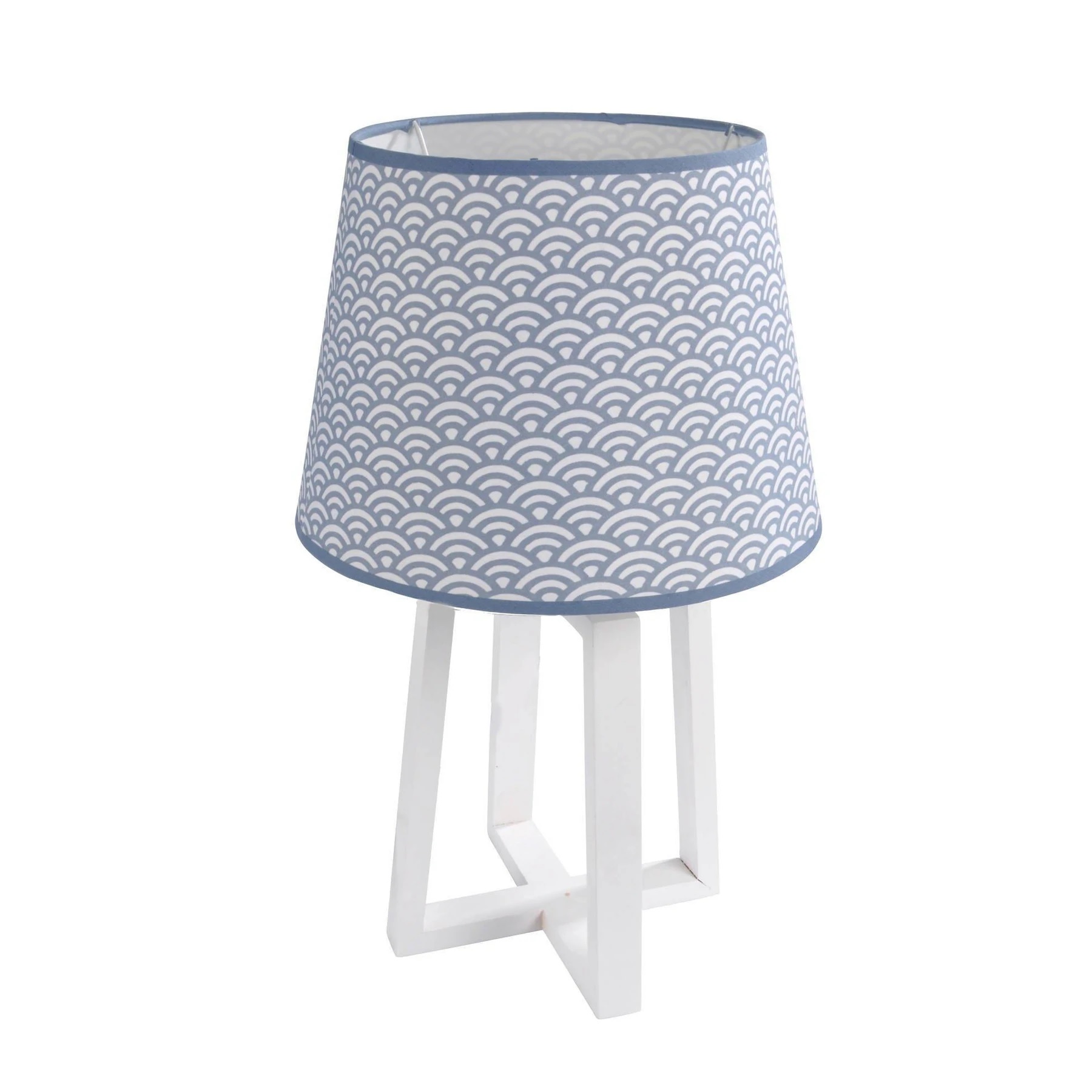 Lampe pied bois wave bleu, EDEN