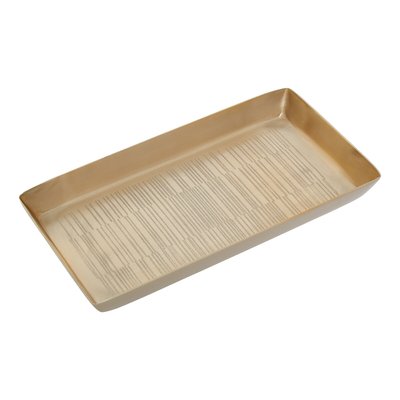 23cm Etched Line Champagne Finish Tray SO'HOME