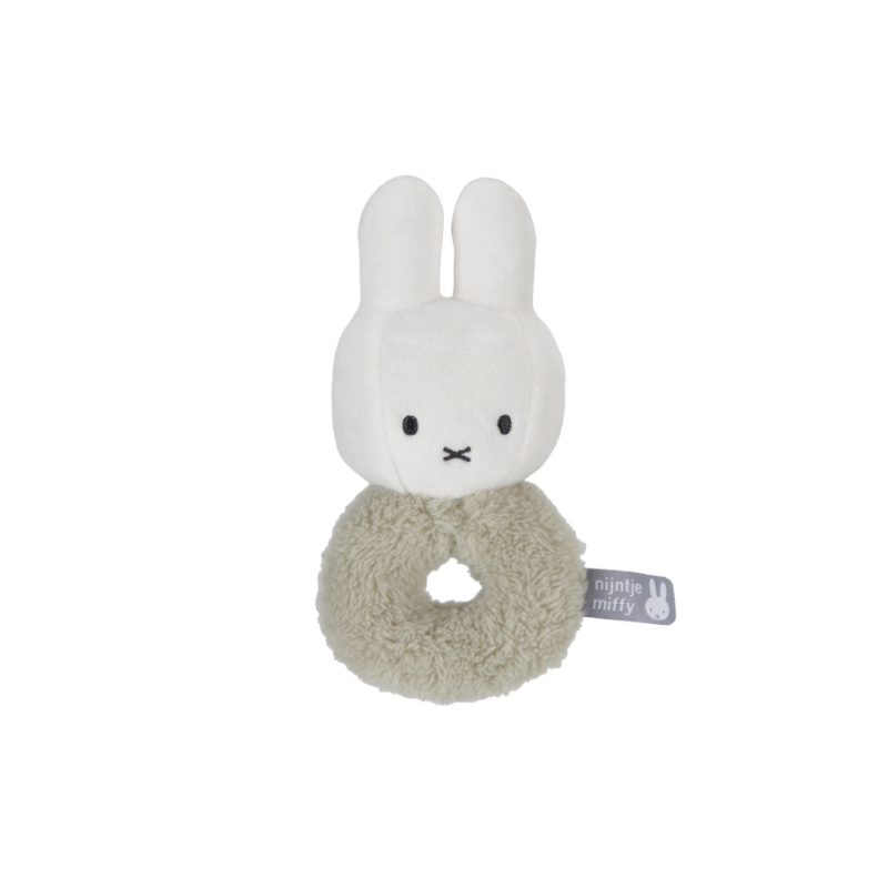 Hochet Anneau Miffy avec grelot - Fluffy Vert - 16cm, PIOUPIOU ET MERVEILLES