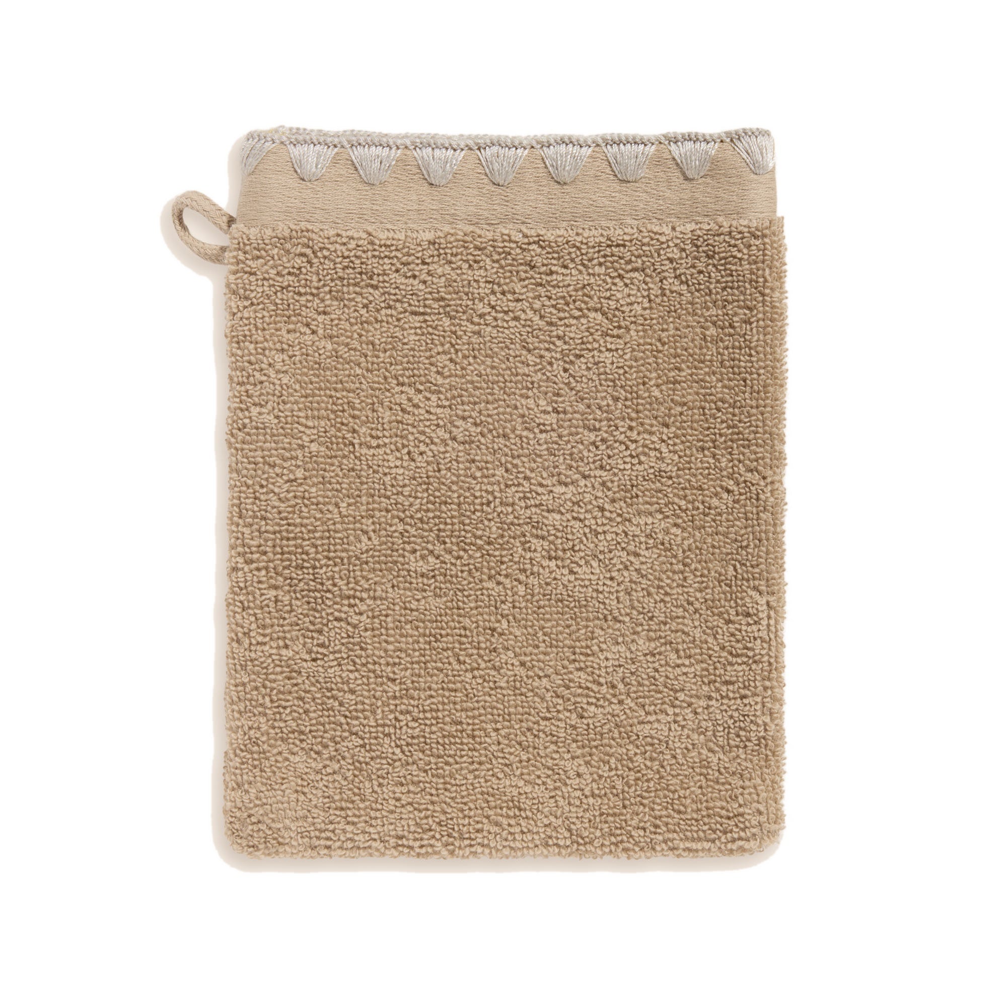 Gant De Toilette en Éponge unie et point feston triangulaire NERYDA, MADURA
