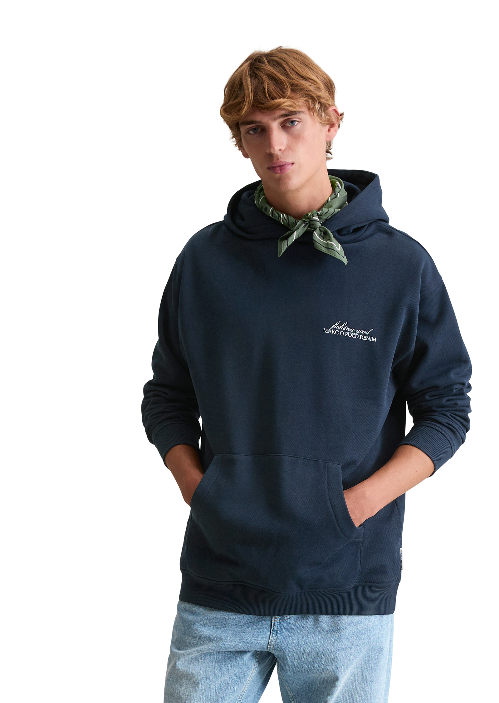Hoodie relaxed avec un grand imprimé au dos, MARC O’POLO DENIM