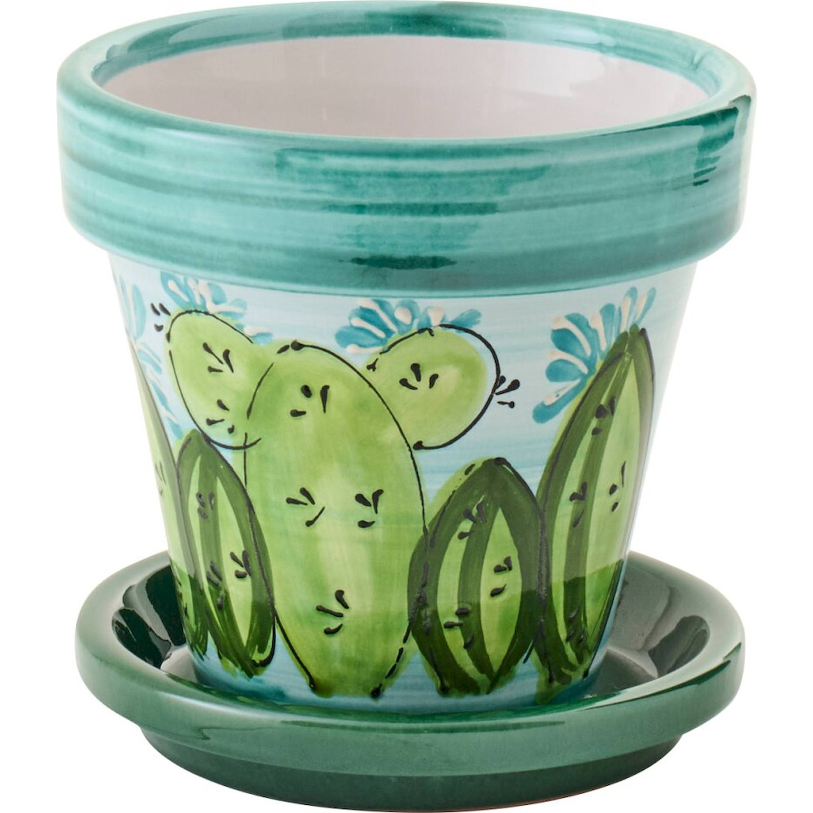 Cache-pot en poterie, Motif cactus, RECOLLECTION