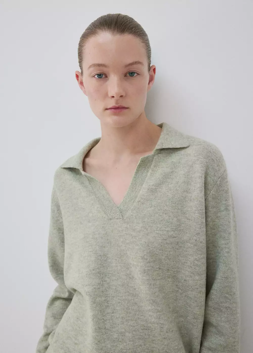 Pull-over maille col polo, MANGO