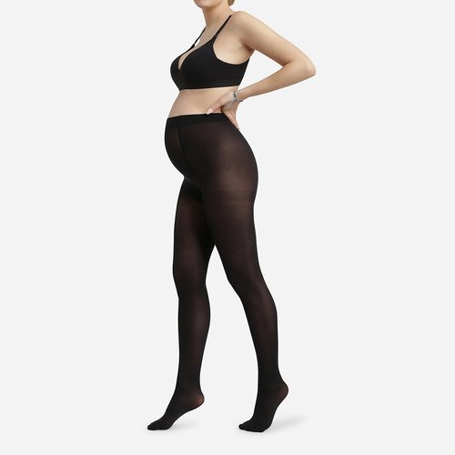 50 denier opaque maternity tights, black, Dim