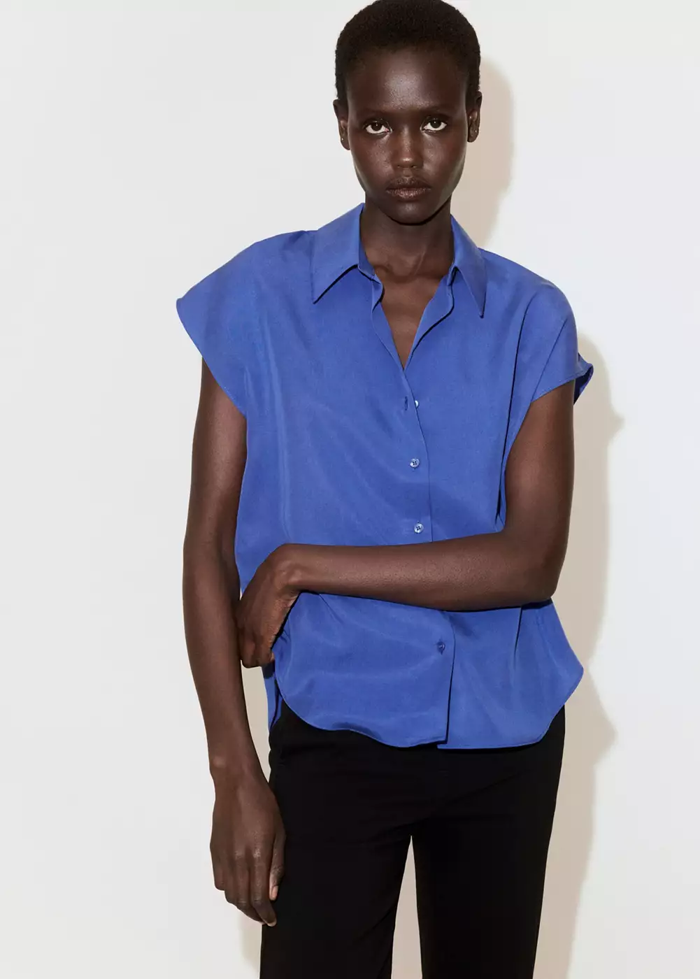 Chemise Lyocell manches courtes, MANGO