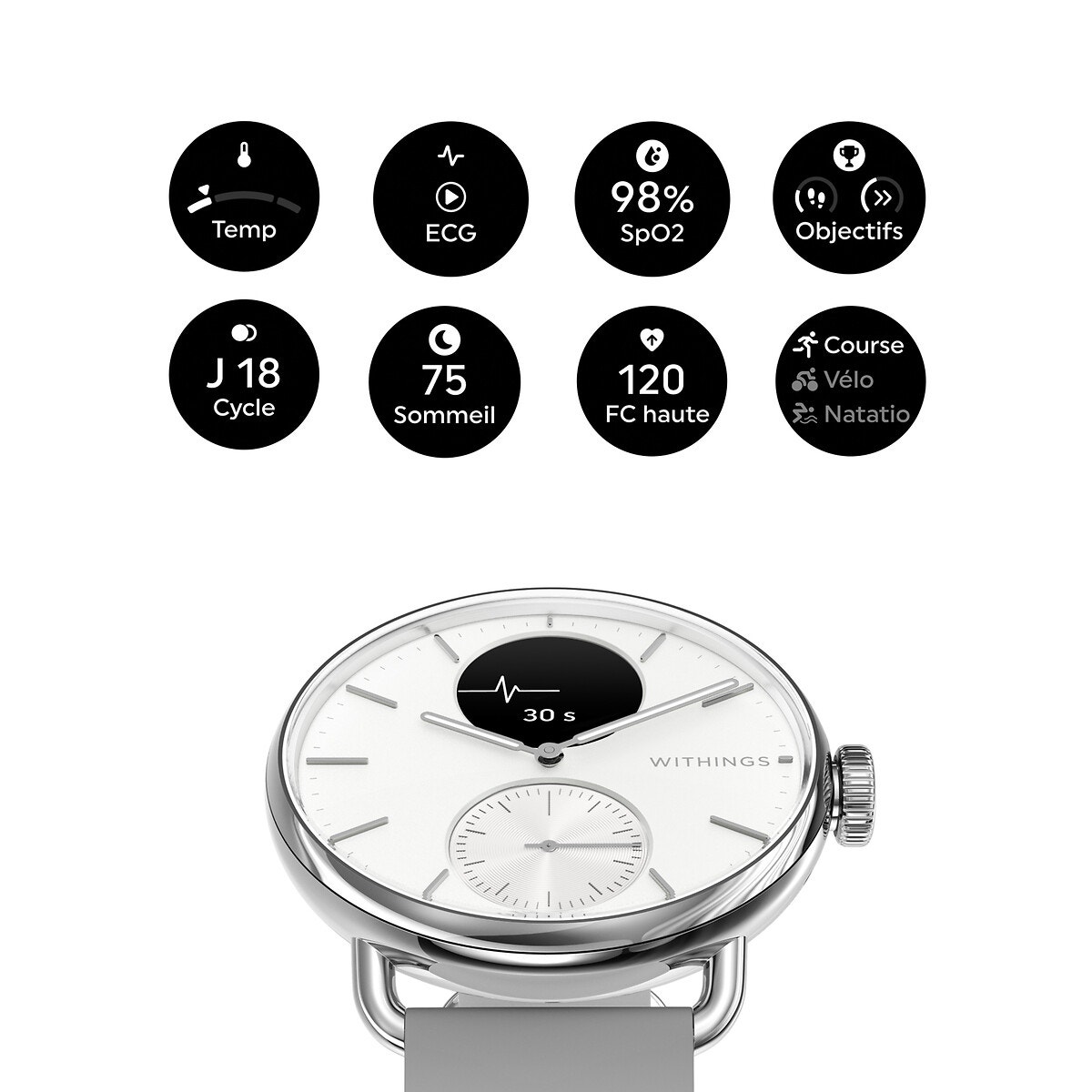 Montre connectée scanwatch 2 38mm blanc Withings