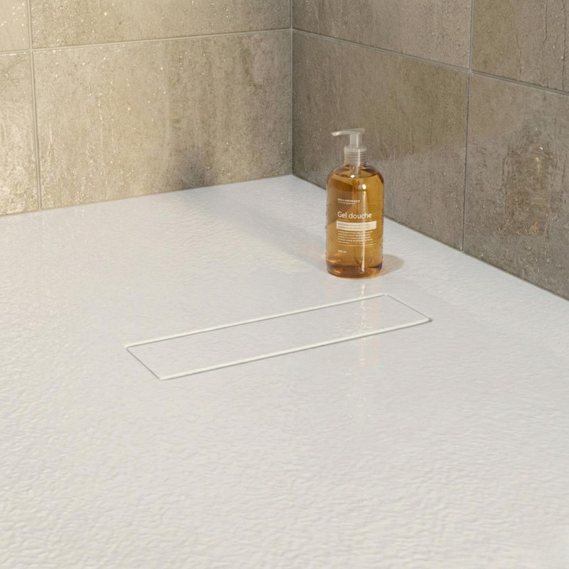 Receveur de douche aspect pierre extra-plat blanc SOMA, MOB IN