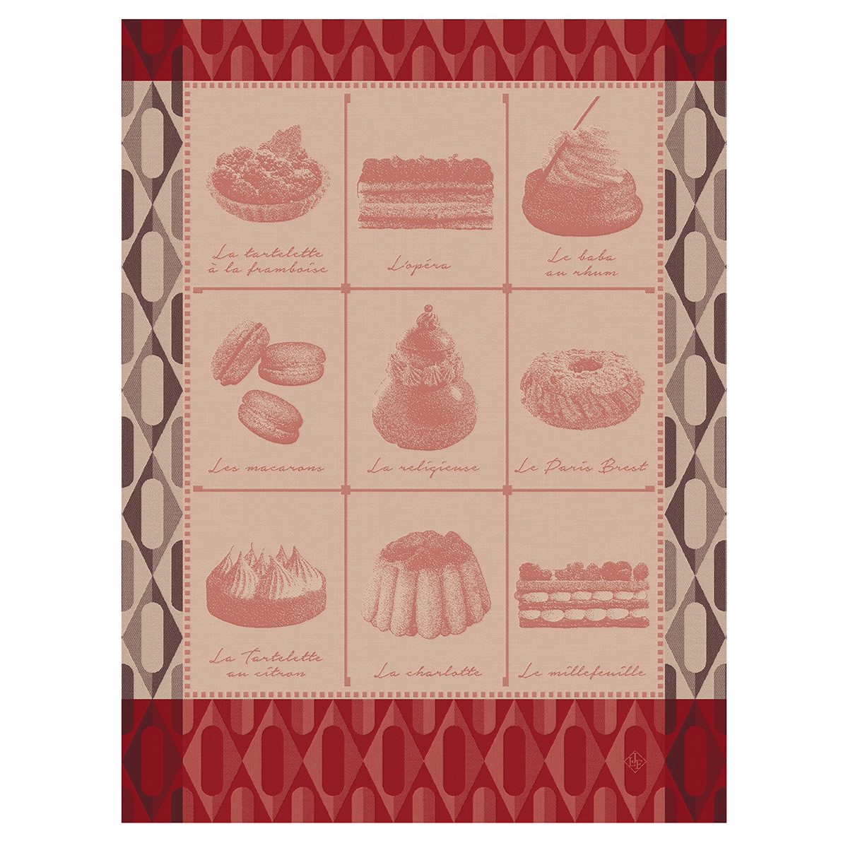 Torchon en Coton, PÂTISSERIES FRANÇAISES, LE JACQUARD FRANCAIS