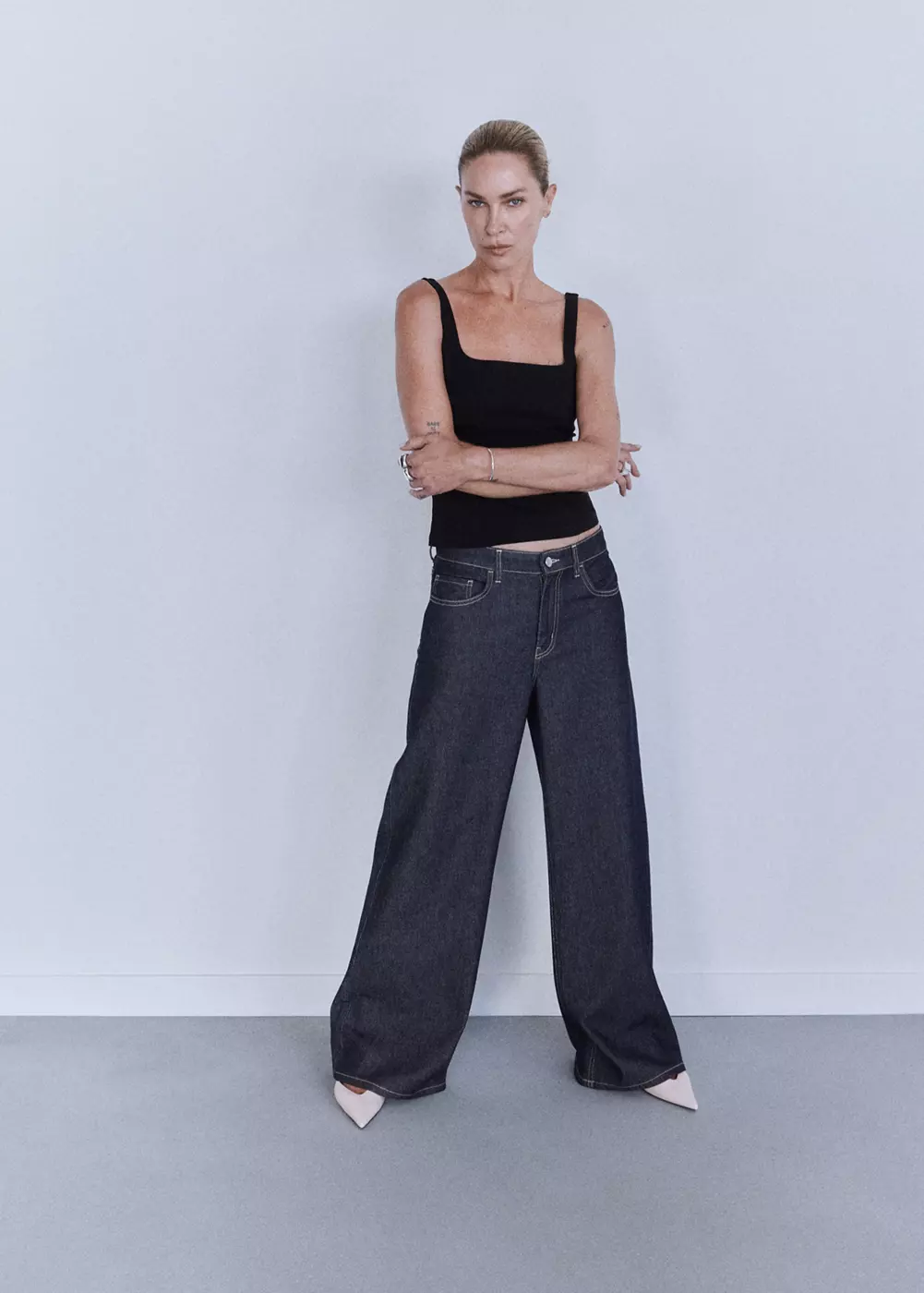 Jean large taille normale, MANGO