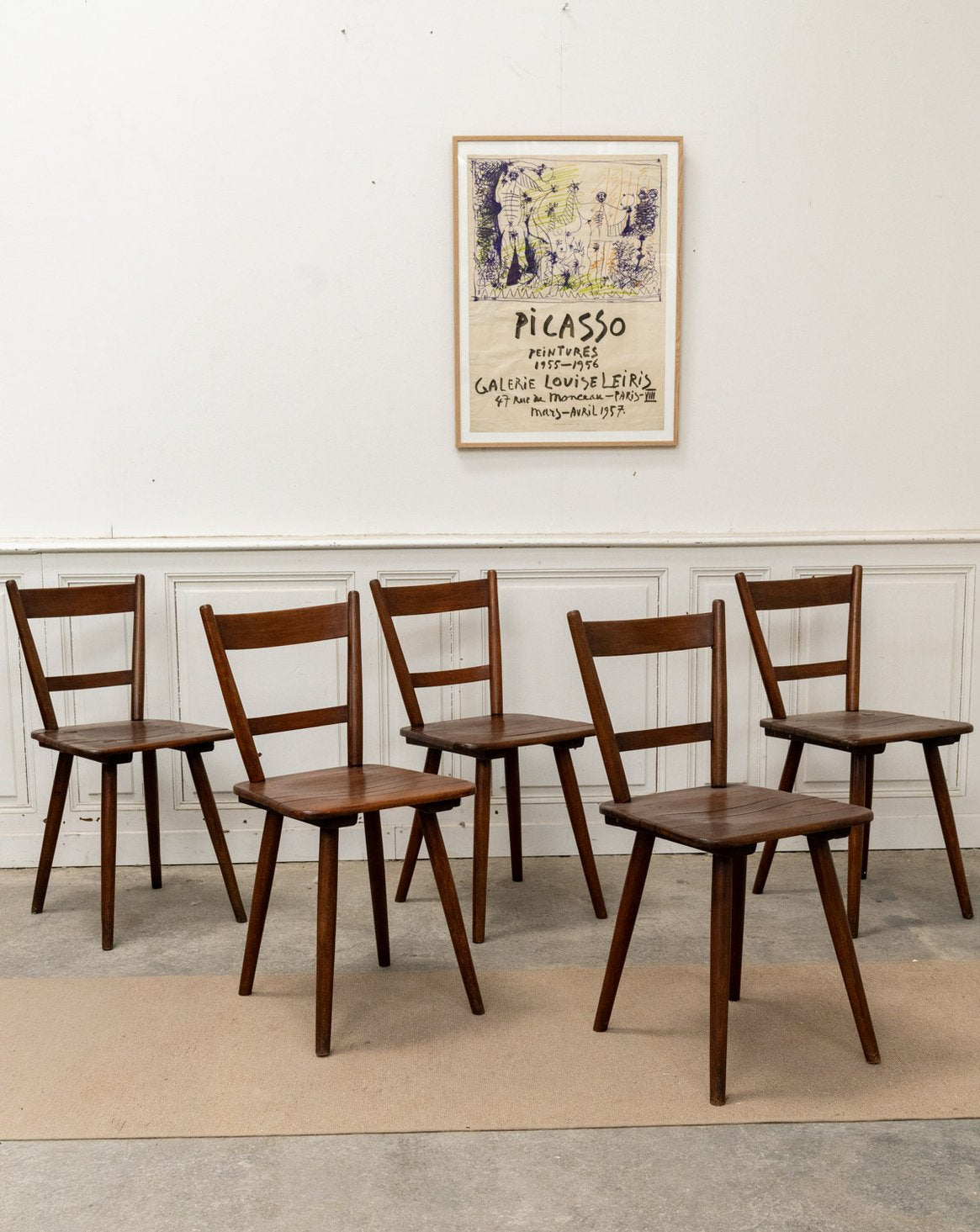 Lot de 5 chaises vintage par Adolf Schenck Alma N°1692 - Bon état, DEBONGOUT
