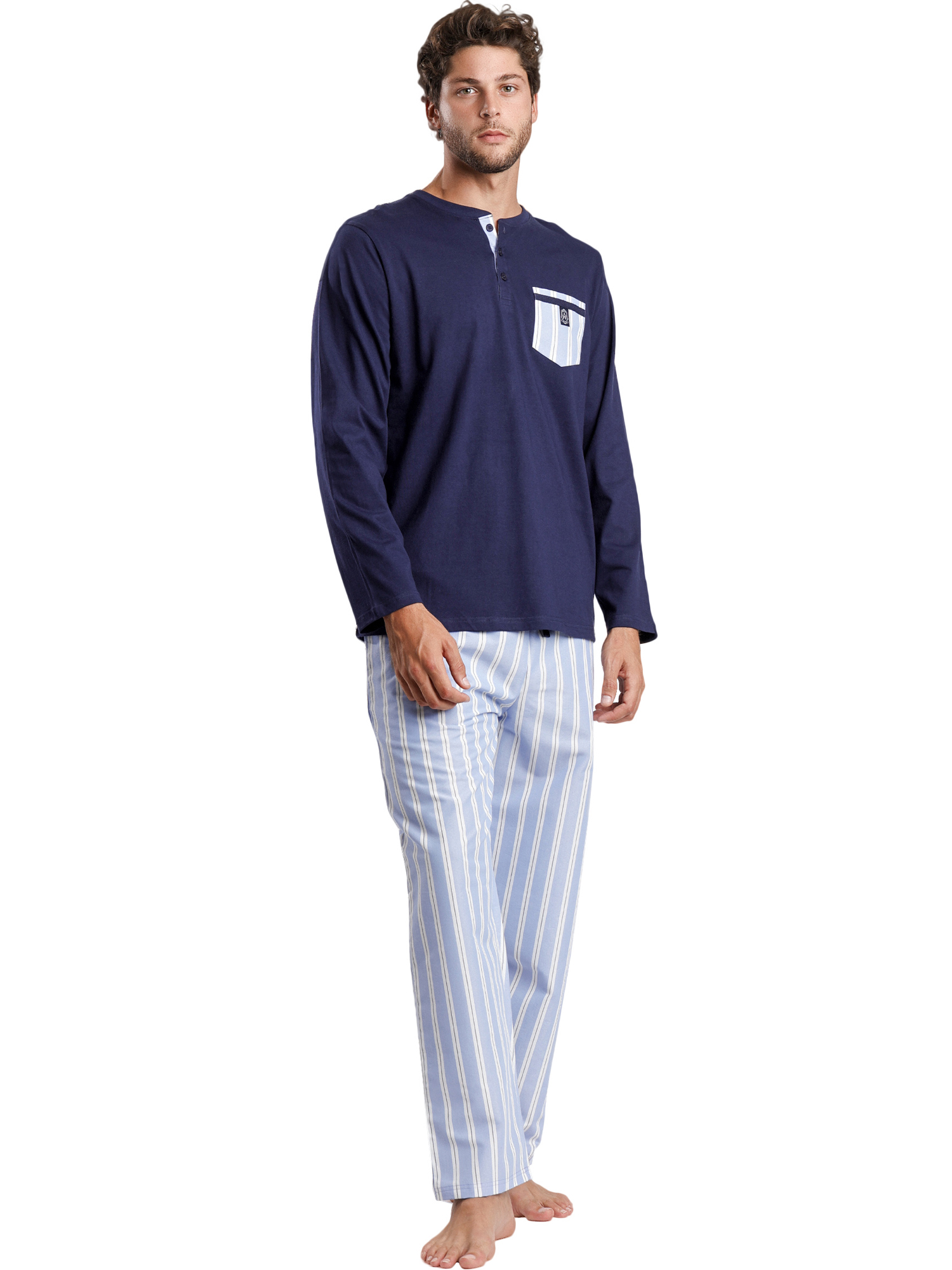 Pyjama pantalon top manches longues Stripest, ADMAS