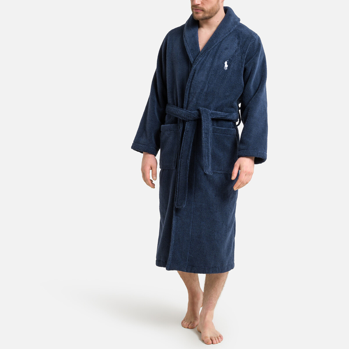 La Redoute Homme Vêtements Sous-vêtements vêtements de nuit Peignoirs Peignoir en jersey de coton avec logo contouré 