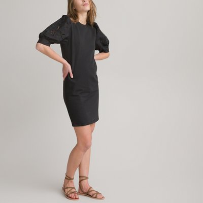 Платье-свитшот короткое, напускные рукава с вышивкой LA REDOUTE COLLECTIONS