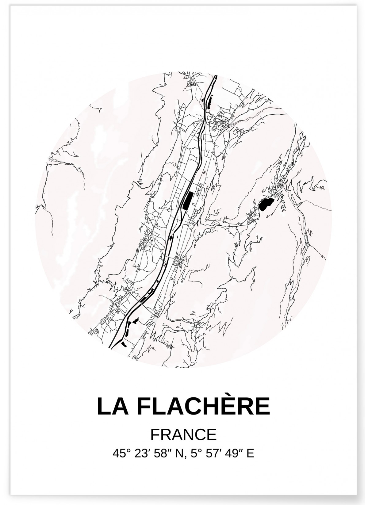 Affiche Carte La Flachère, L'AFFICHERIE