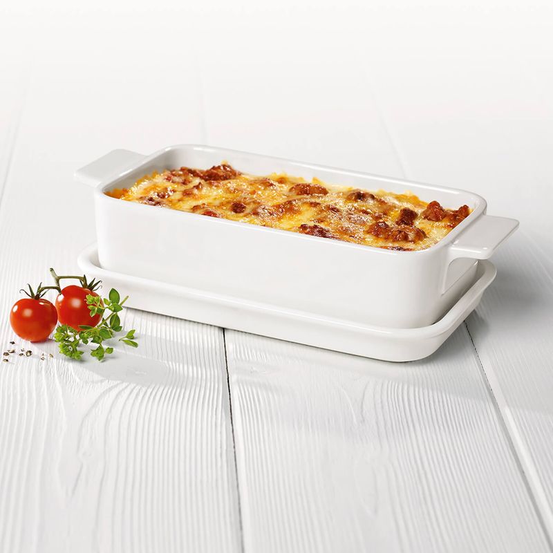 les tartes les tapas et autres Lot de 4 mini plats de cuisson colorés en grès Invero® Rectangulaires Idéals pour les lasagnes 