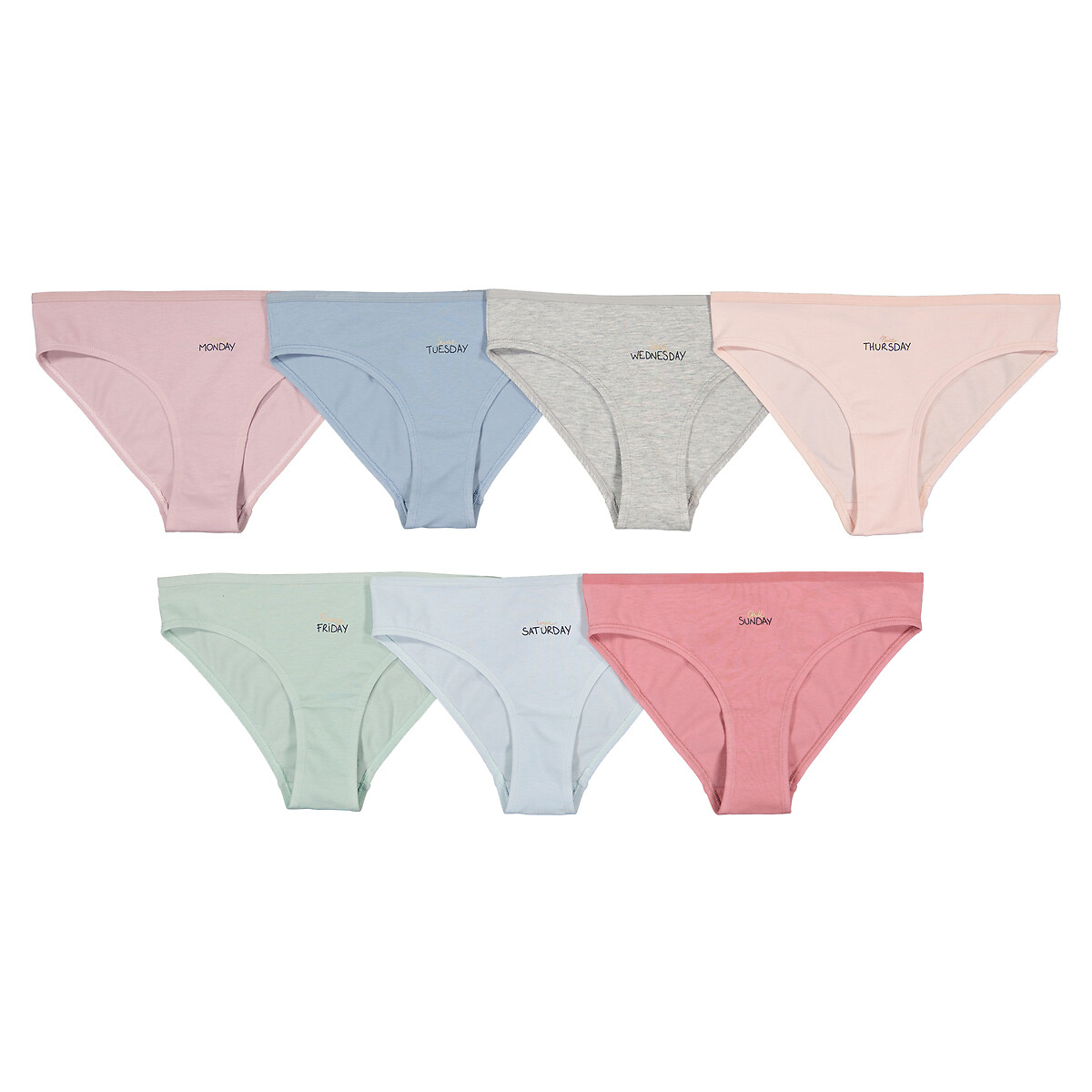 7 Pcs Cute Sunday-Satueday Knickers Week Briefs Underwear Cotton Panties  Lingerie