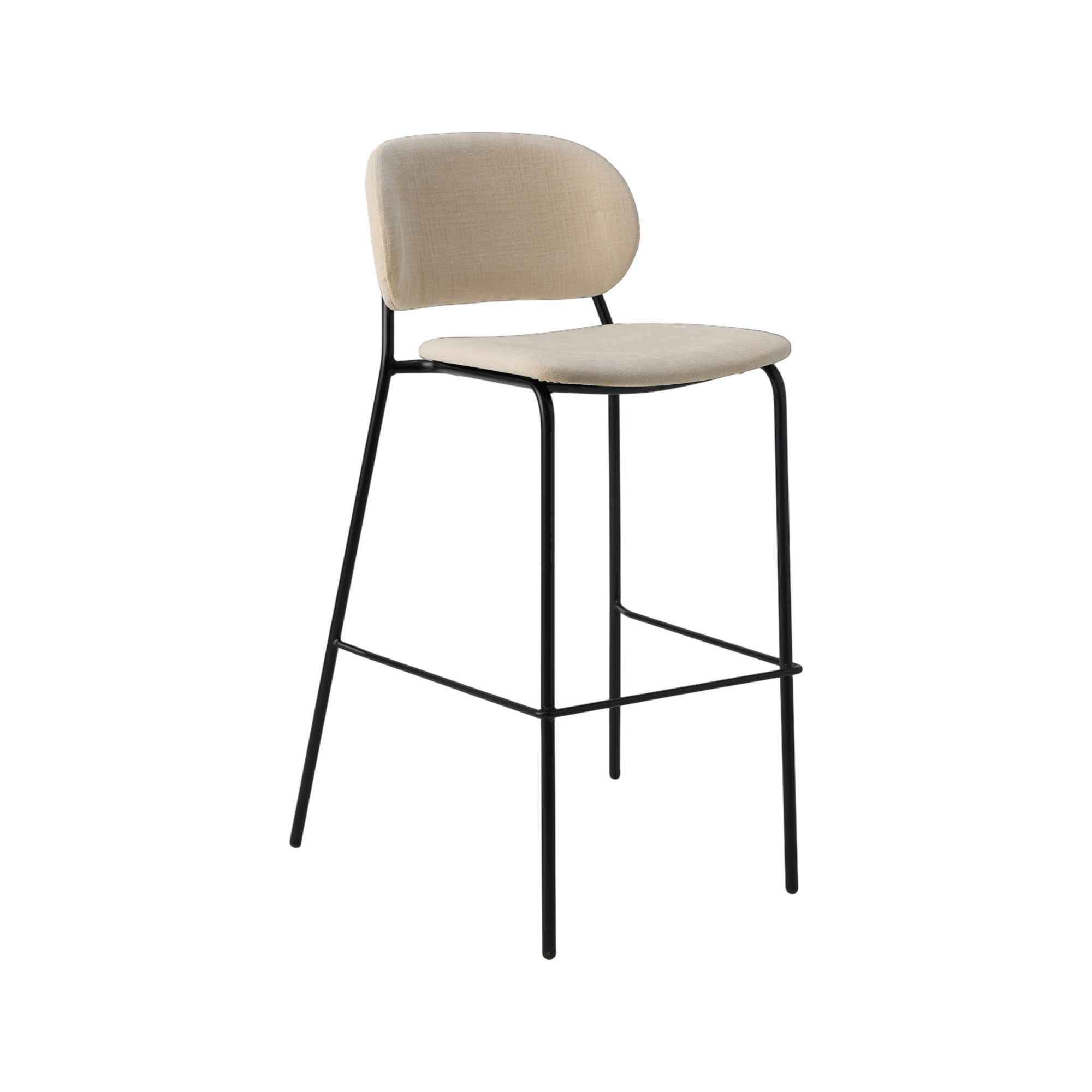 Chaise de bar 75 cm tissu et bois pieds métal - SOFIA, CAMIF