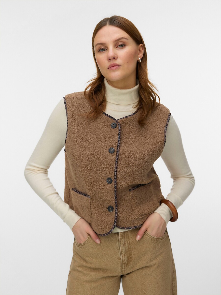 Mouwloos vest in sherpa