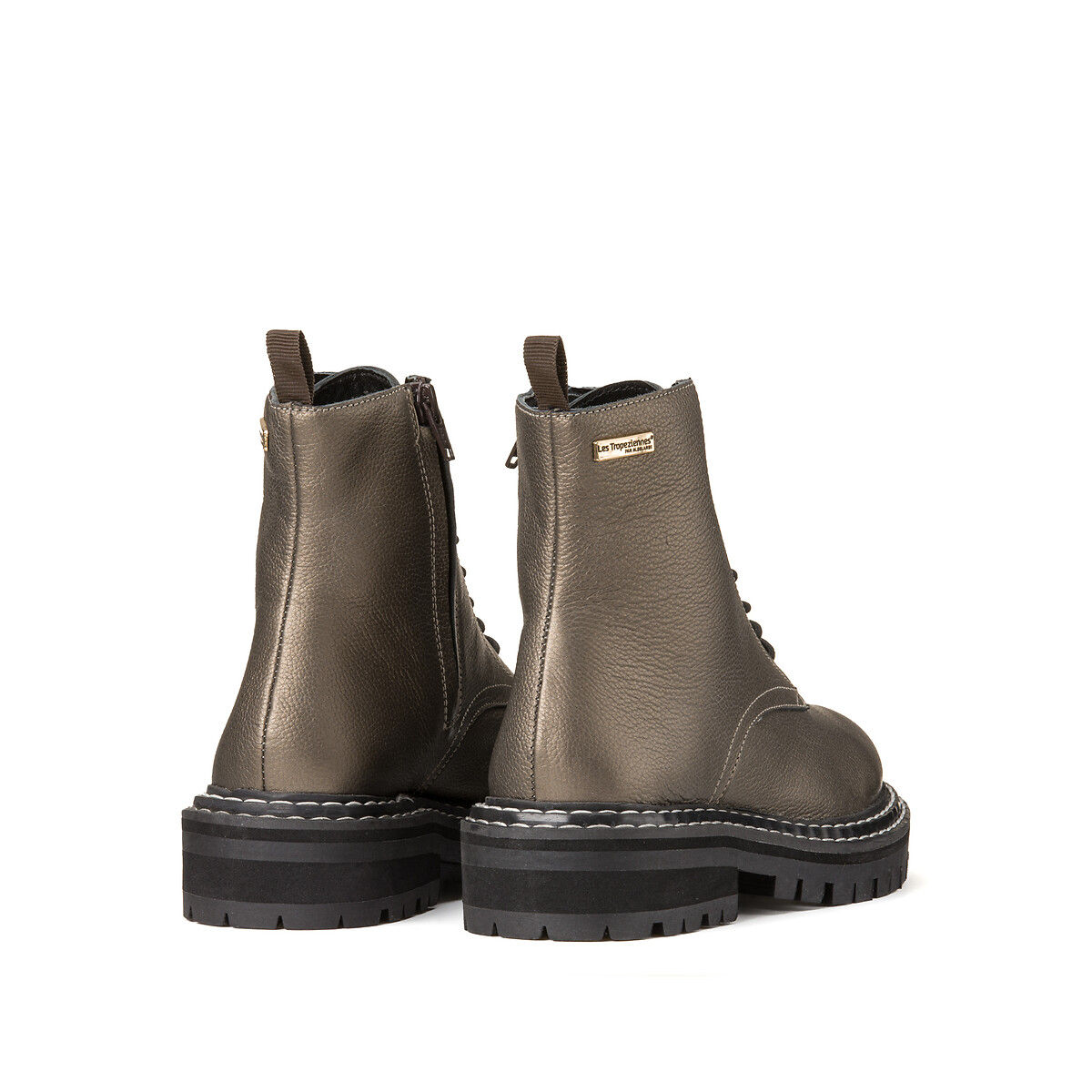 Reine leather ankle boots with laces , bronze, Les Tropeziennes Par M  Belarbi | La Redoute