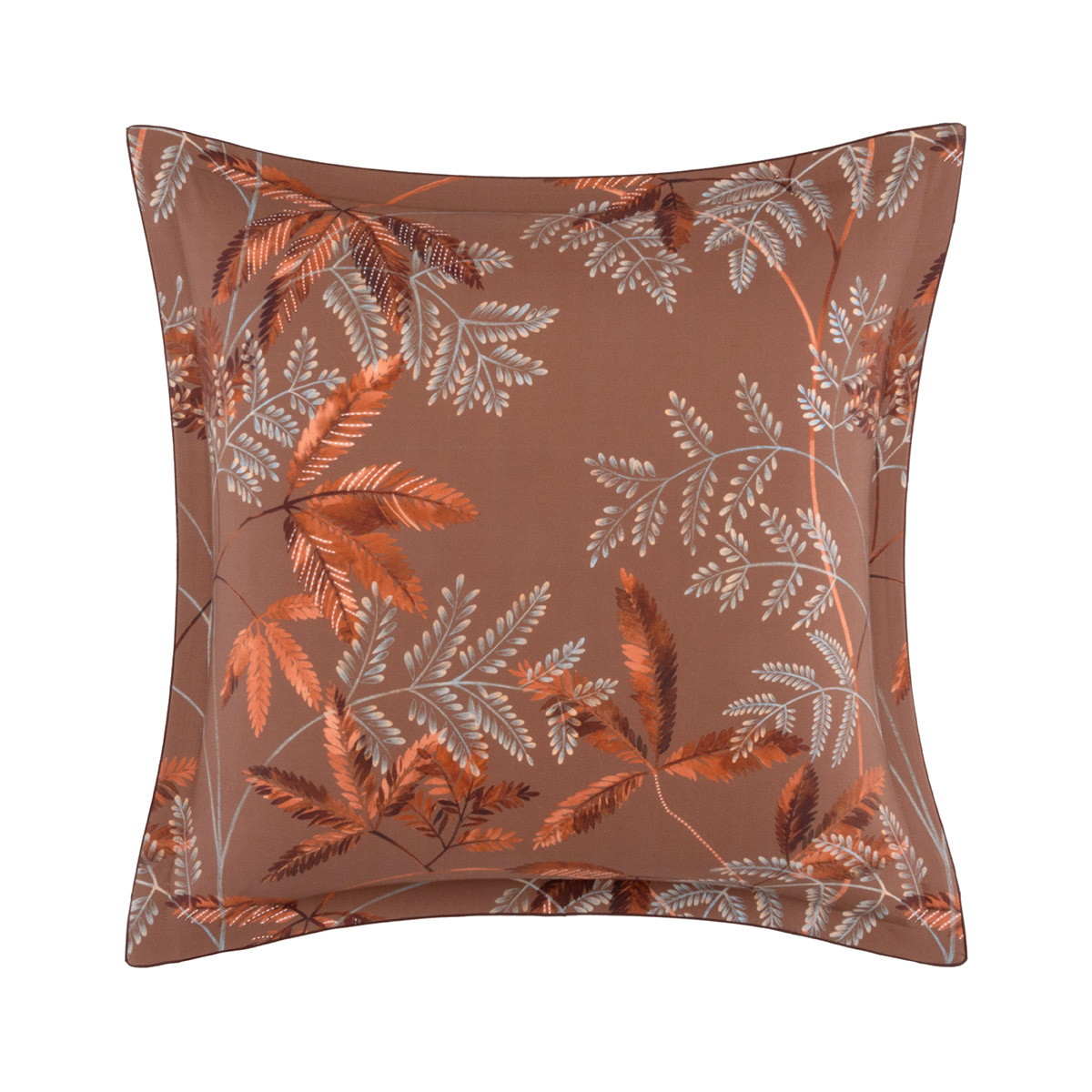 Taie d'oreiller en satin de coton marron, MEAULNES, DESFORGES