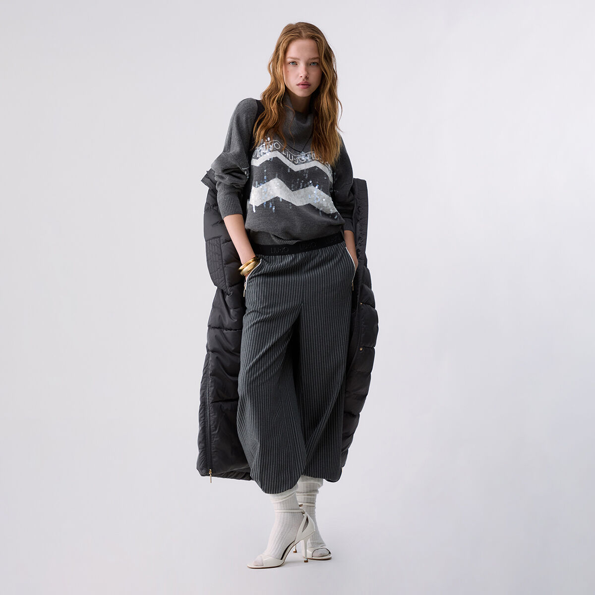 Pantalon joggings à fines rayures, LIU JO