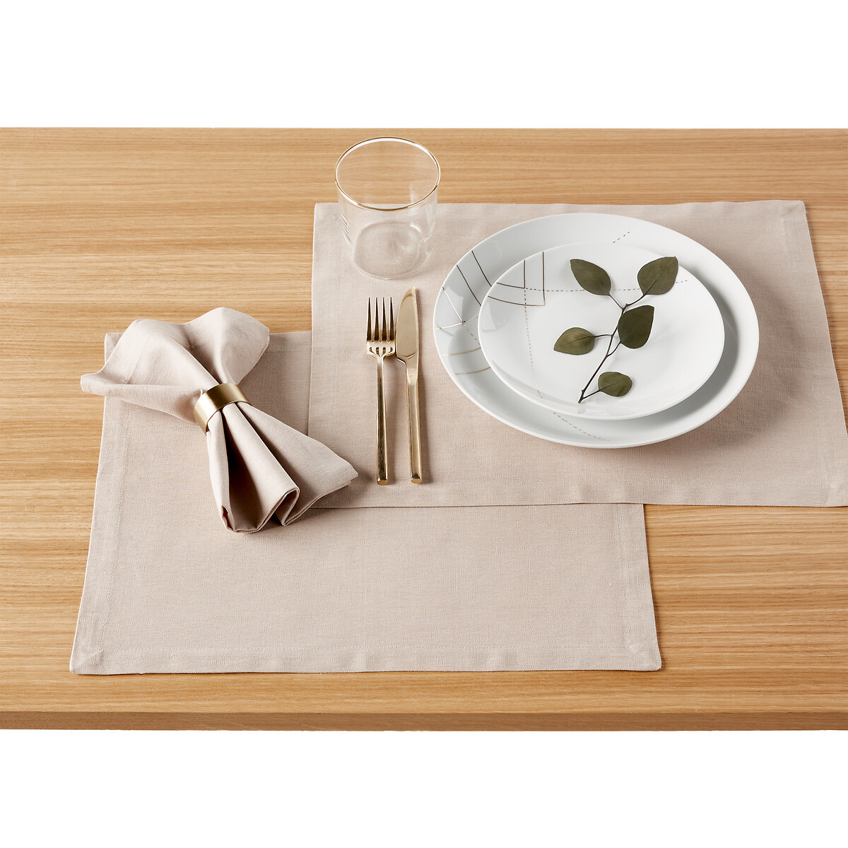 40x50 cm Linen Placemats With Black Borders 15''X 20'' Set of 4
