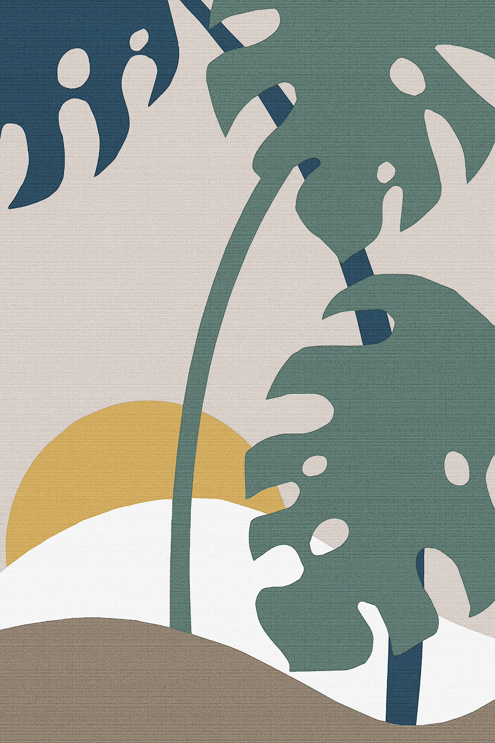 Tableau Monstera effet tissé, HEXOA