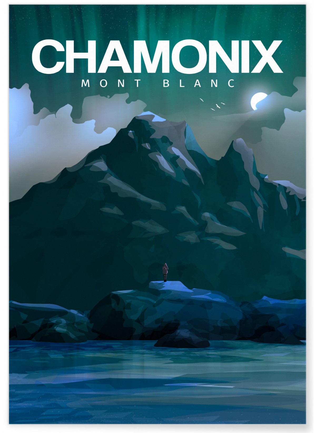 Affiche ville Chamonix-Mont-Blanc nuit, L'AFFICHERIE