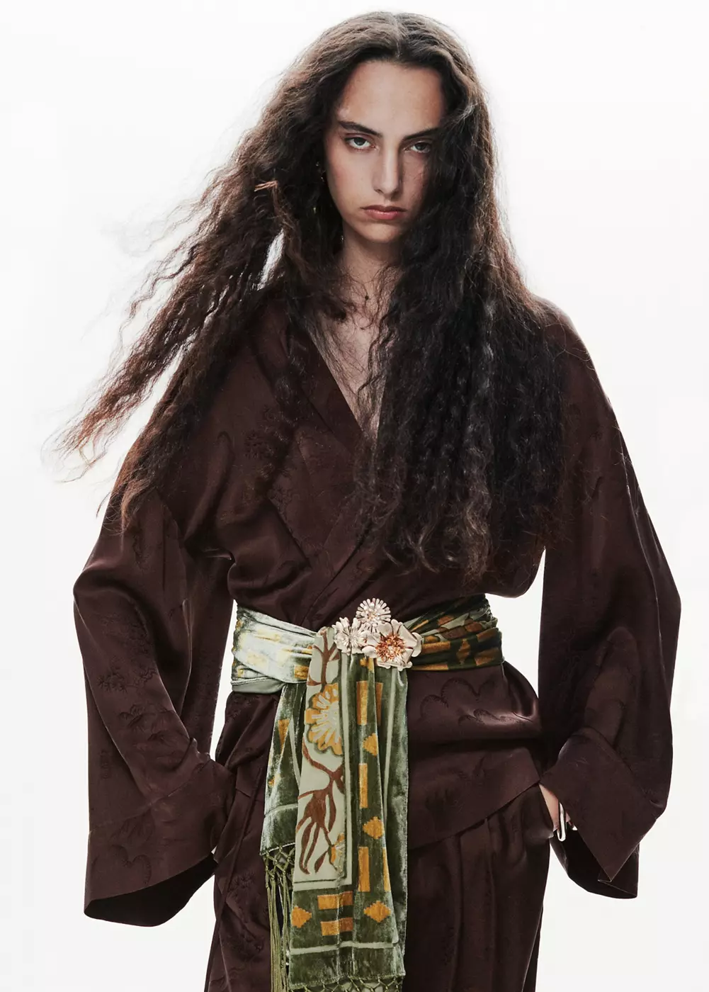 Blazer jacquard style kimono, MANGO