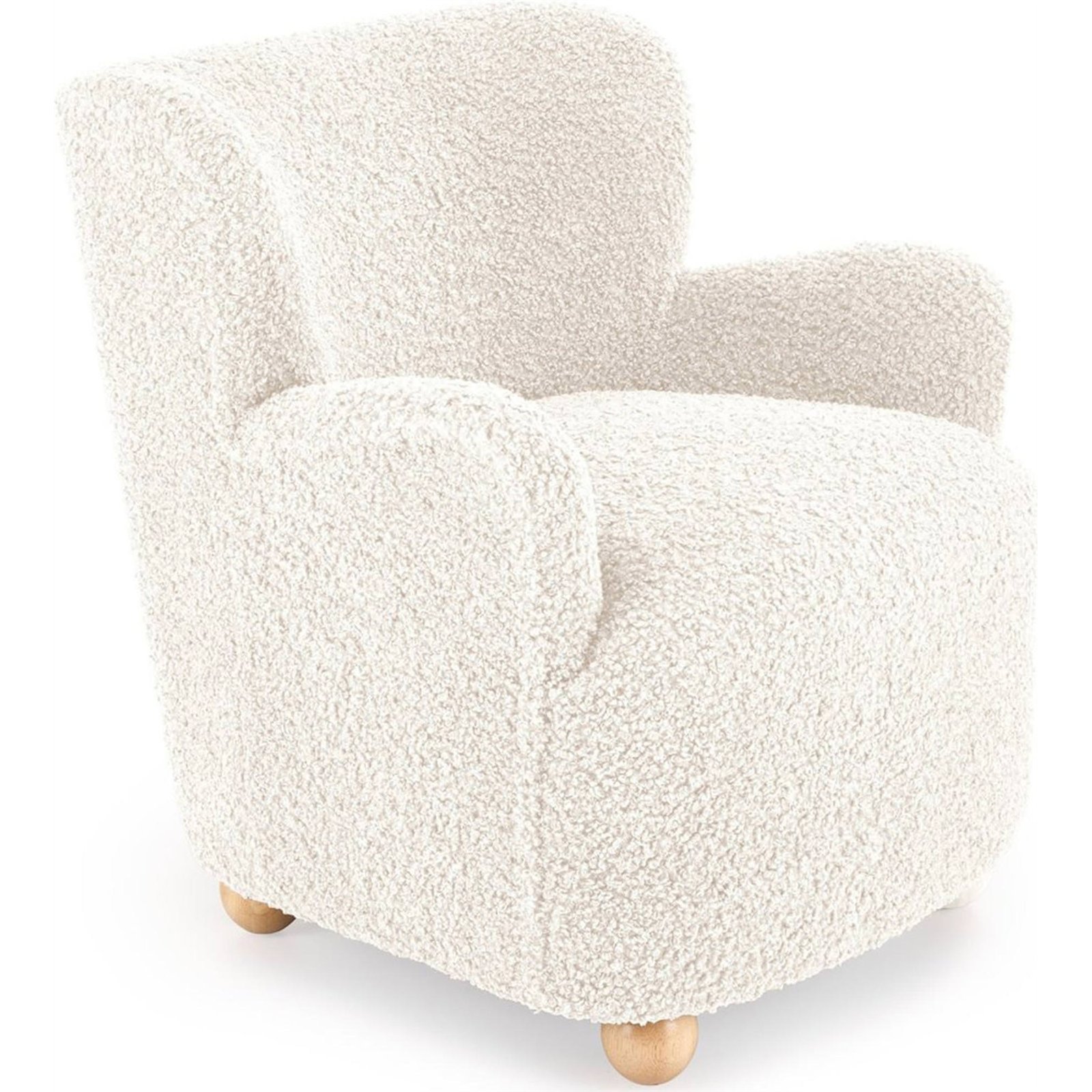 Fauteuil lounge arrondi en tissu bouclé, RECOLLECTION