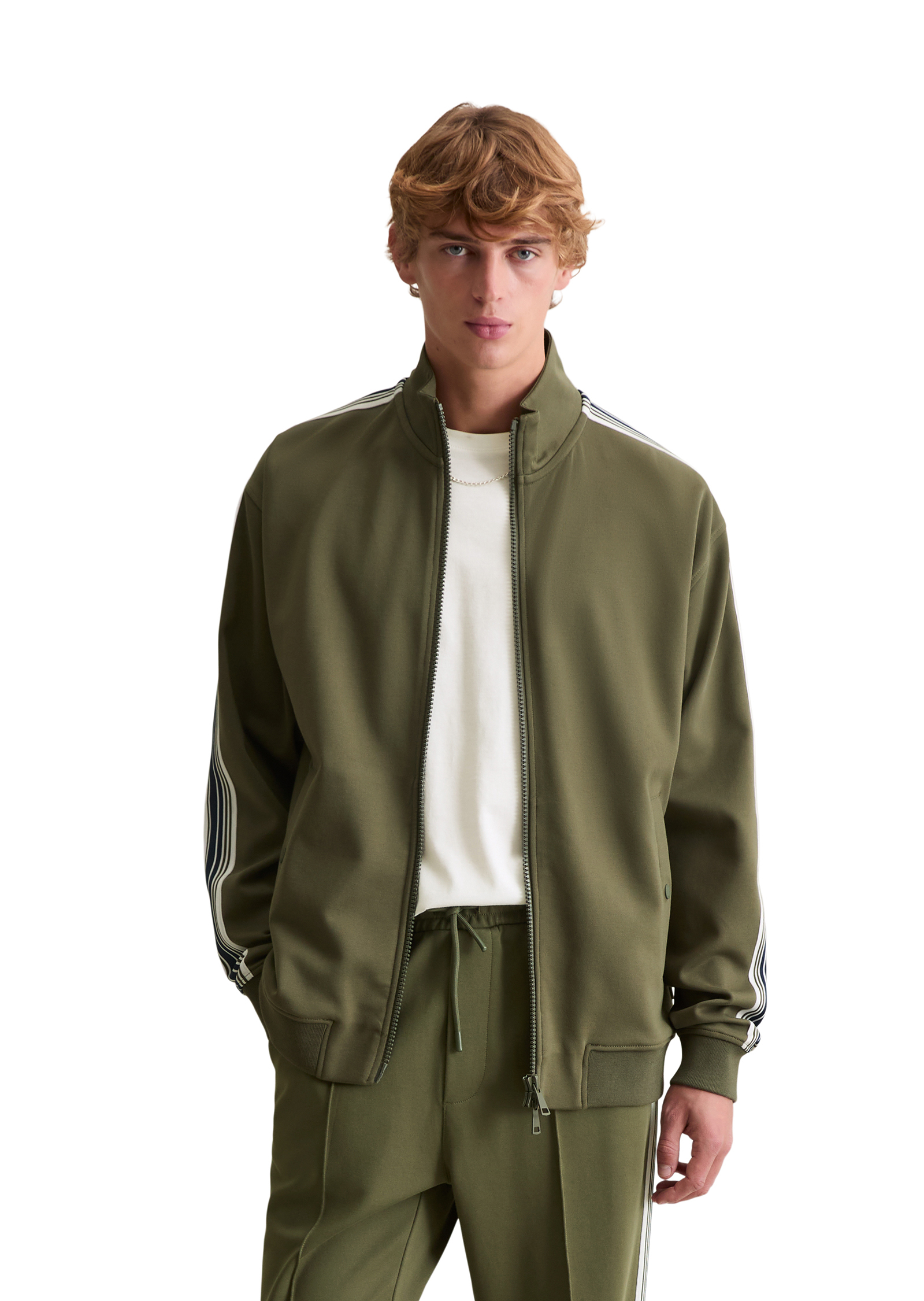 Veste de survêtement relaxed avec bandes contrastées, MARC O’POLO DENIM