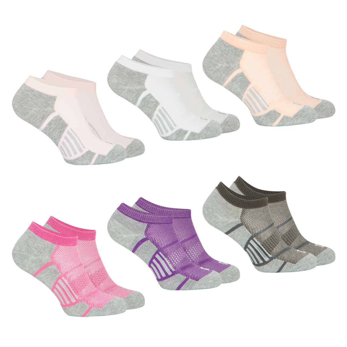 Chaussettes ultra courtes, lot de 6,  SPORT, WILSON