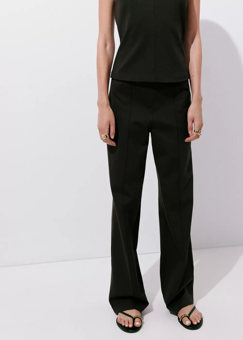 Pantalon droit élastique, MANGO