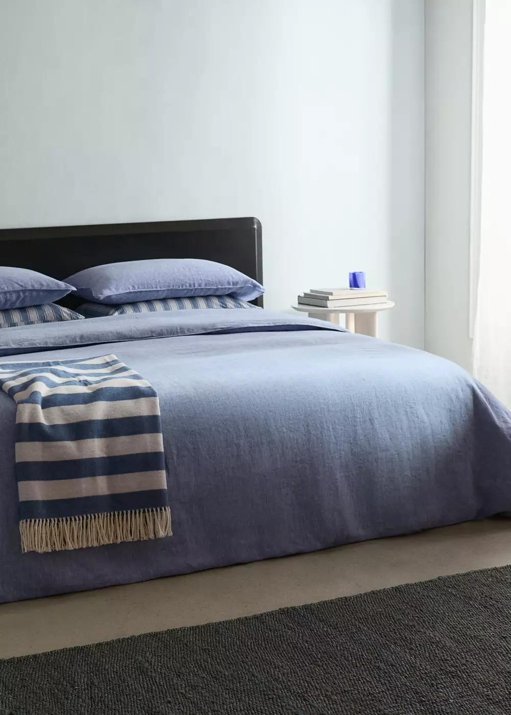 Housse de couette lin fil teinté Lit 135/140 cm, MANGO HOME