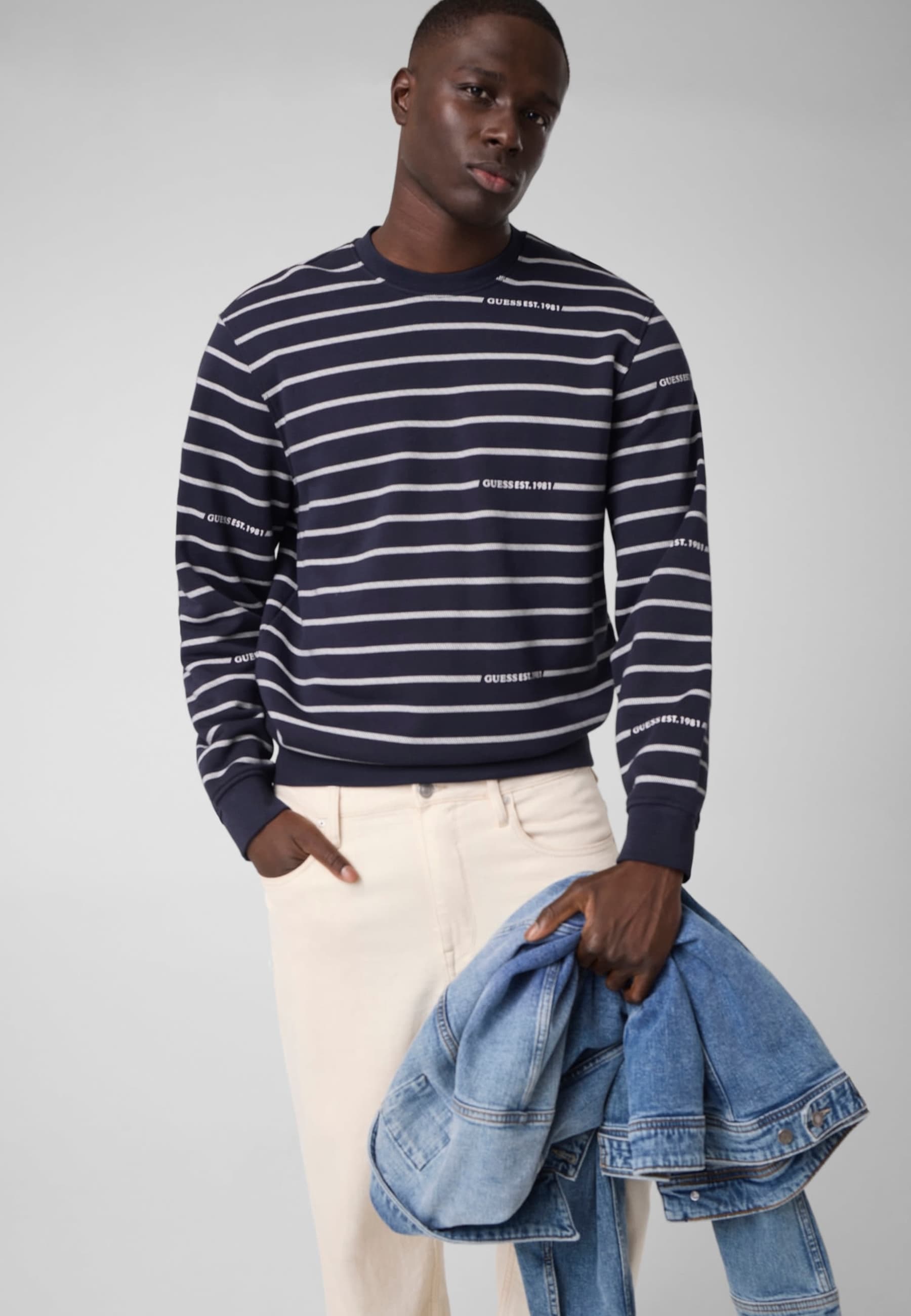 Sweat-Shirt À Rayures, GUESS