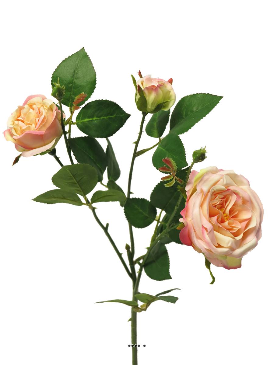 Rose Paris artificielle, ramifiée, 3 tête, ARTIFICIELLES