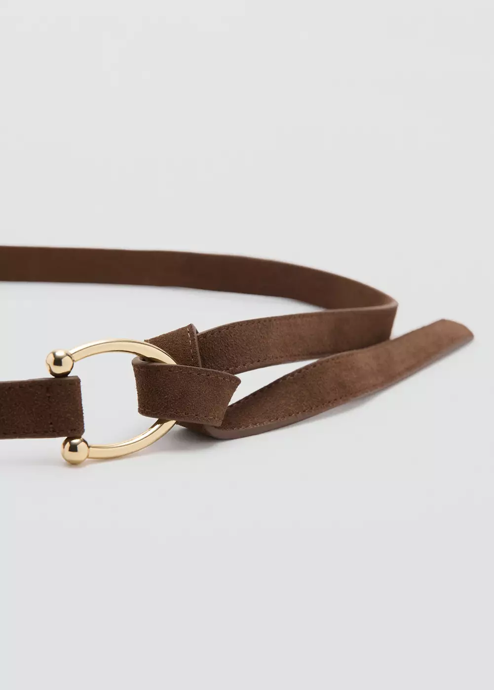Ceinture fine cuir daim, MANGO