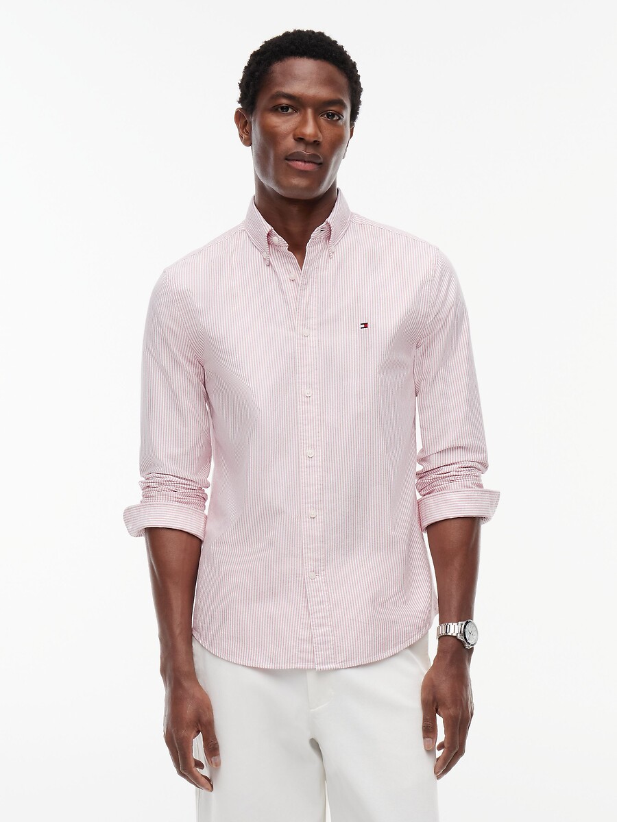 Chemise Oxford droite rayée, TOMMY HILFIGER