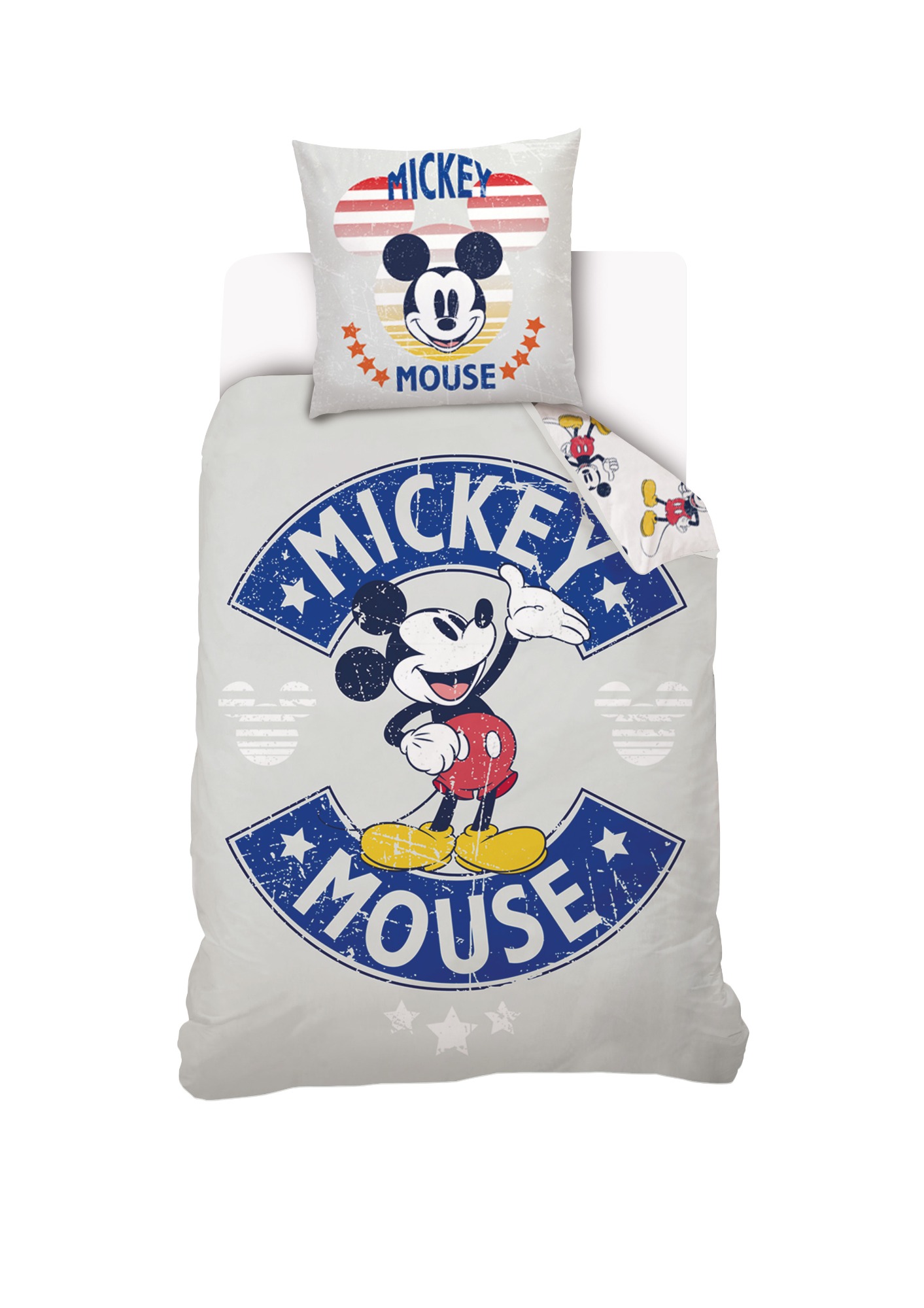 Housse de couette mickey mouse disney coton gris - Sahinler