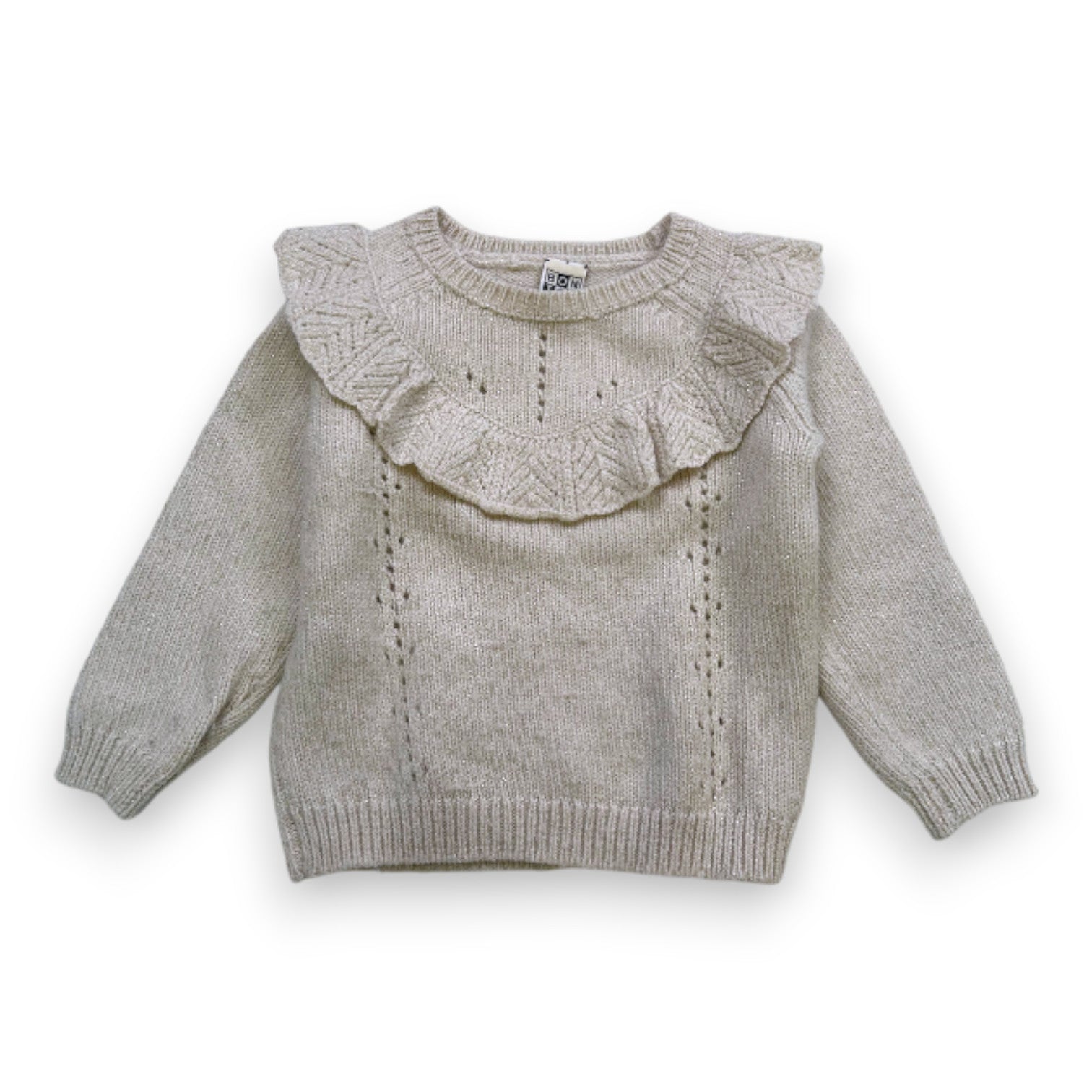 Pull En Laine BONTON Pour Fille - Taille 12 Ans - Couleur écru - Occasion Impeccable