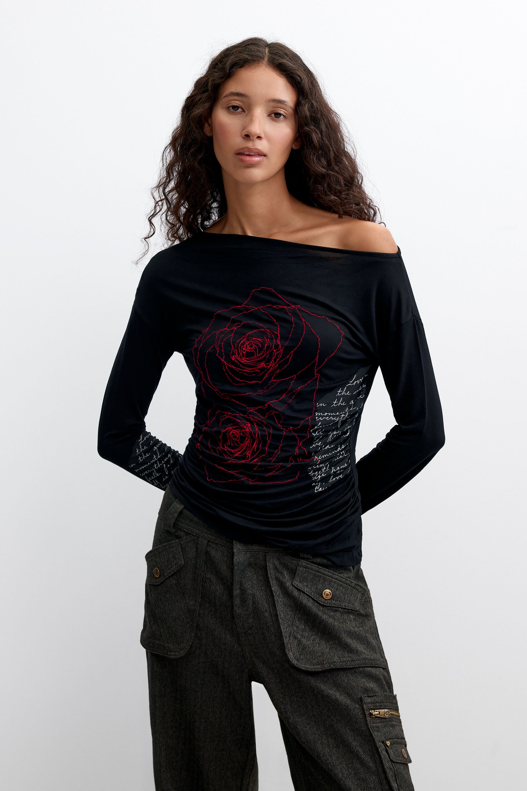t-shirt à manches longues abstrait, DESIGUAL