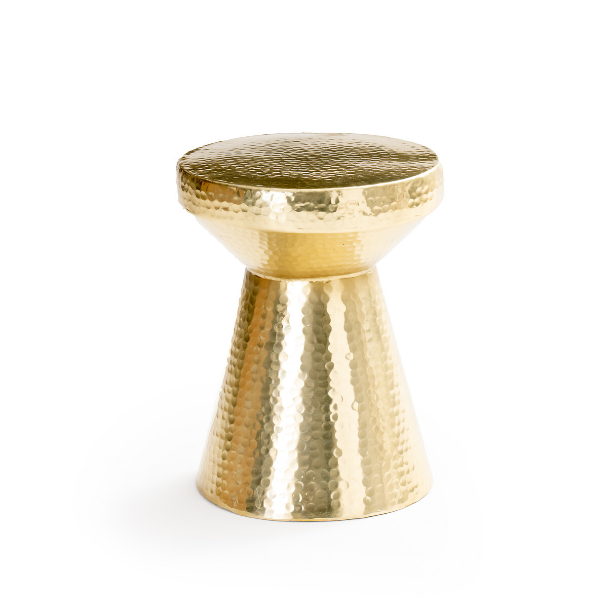 Product photograph of Gange Golden Hammered Metal Side Table from La Redoute UK
