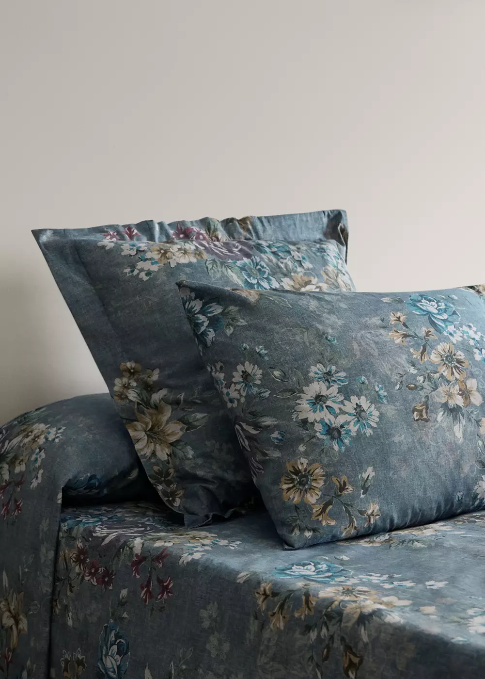 Lot de 2 taies d’oreiller 100 % coton floral, 60 x 60, MANGO HOME