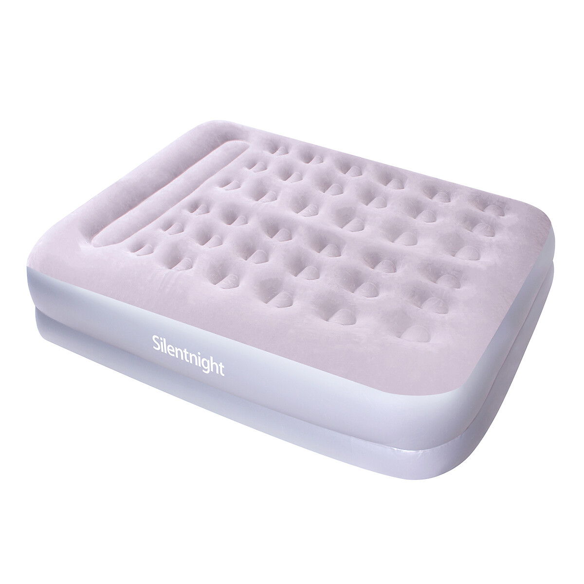 King Flock Airbed with Electric Pump in Grey, SILENTNIGHT
