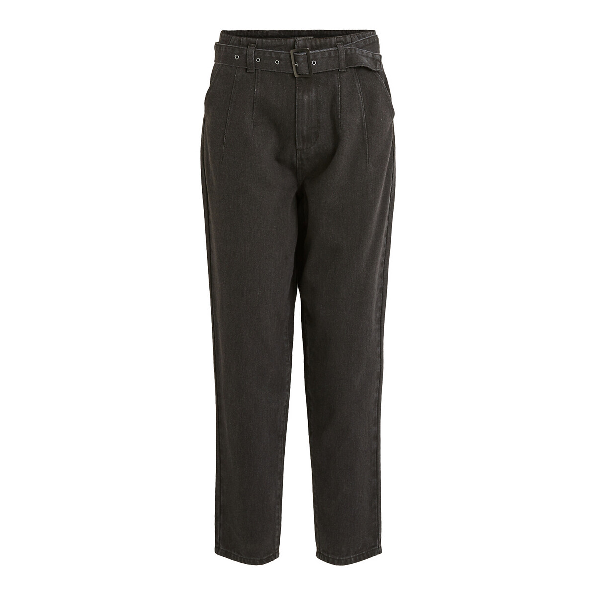 Pantaloni larghi con cintura, vita alta, 7/8 grigio scuro Vila | La Redoute