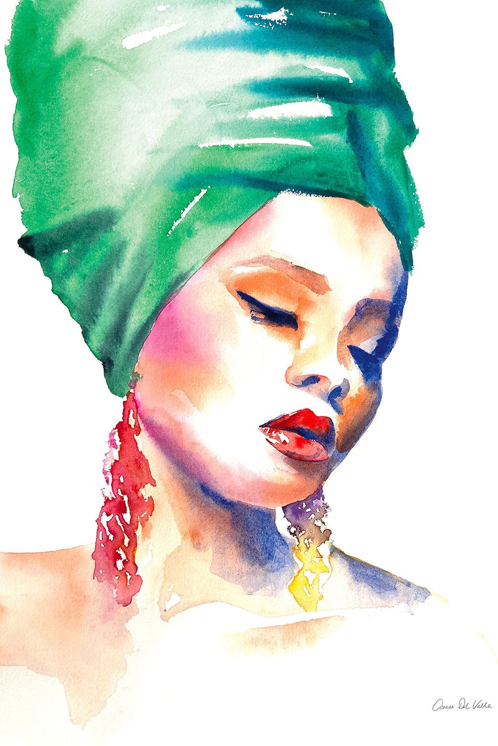 Tableau vintage turban vert, HEXOA