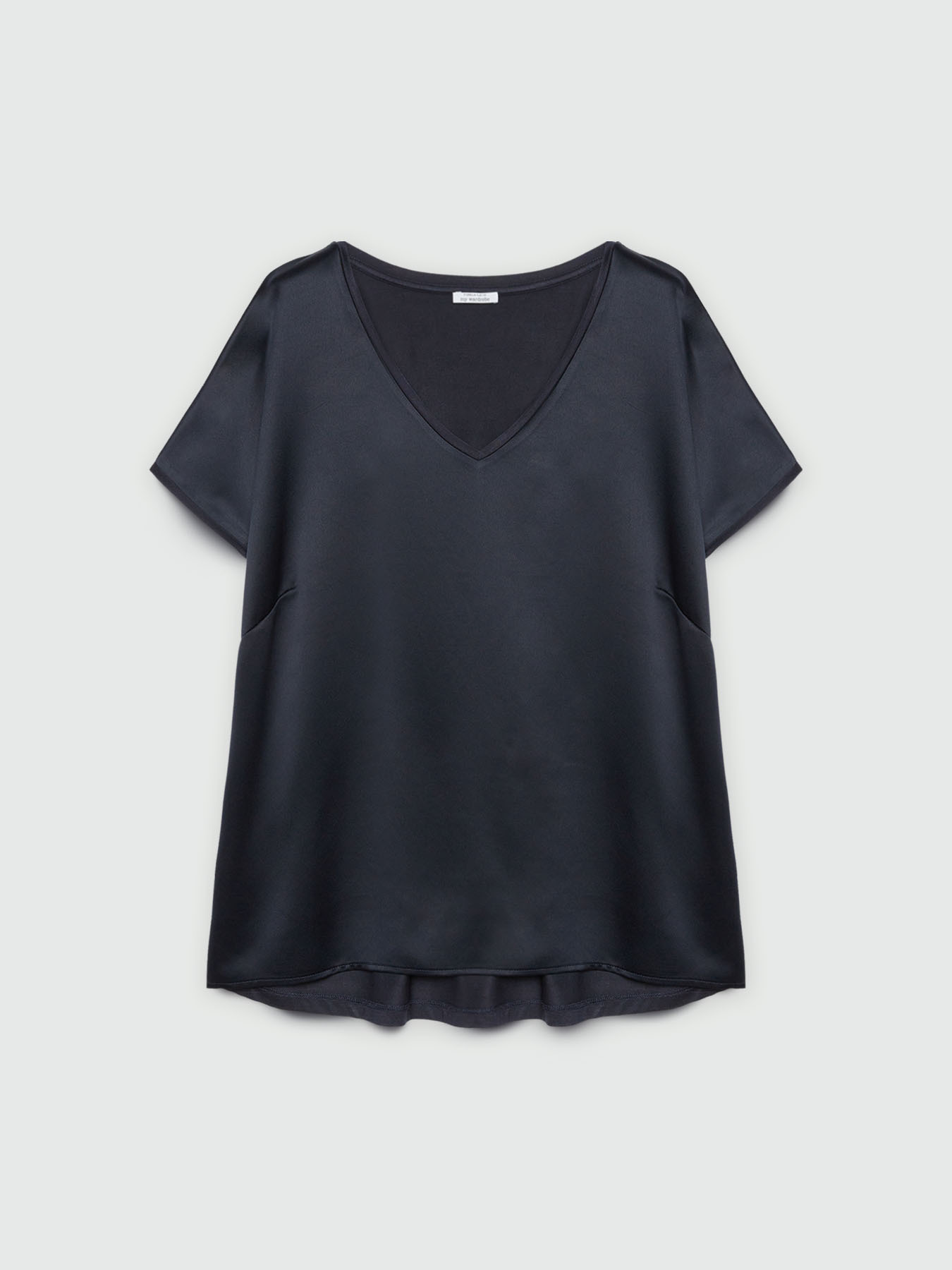 T-shirt en satin et jersey, FIORELLA RUBINO