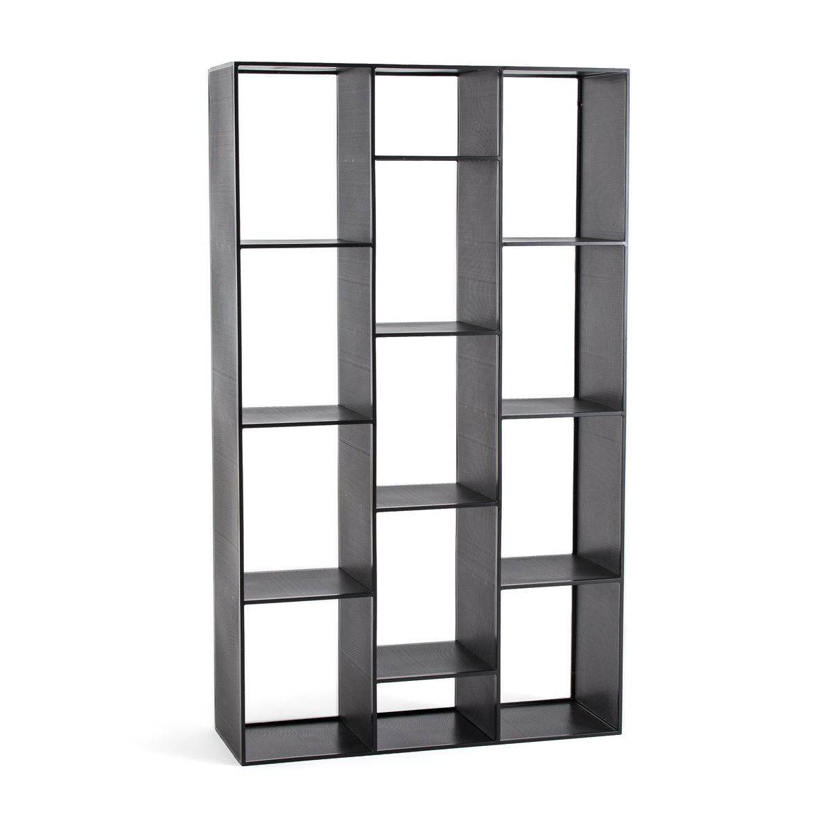 Product photograph of Varia Perforated Contemporary Metal Bookcase from La Redoute UK