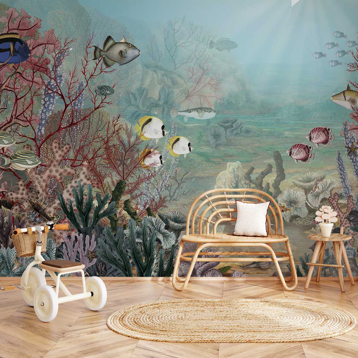 Papier peint reef multicolore, HEXOA